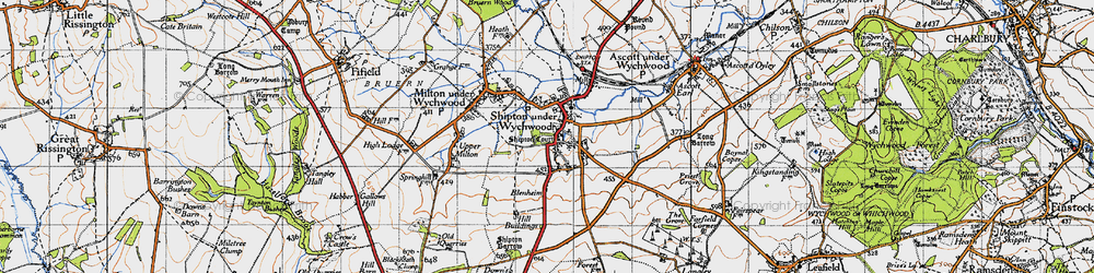 Old map of Shipton under Wychwood in 1946