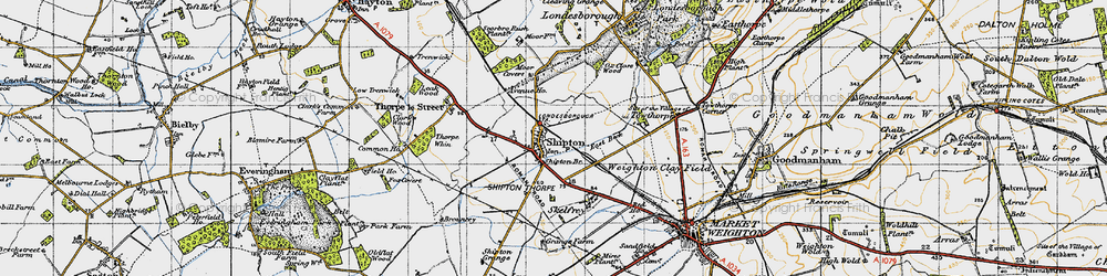 Old map of Shiptonthorpe in 1947