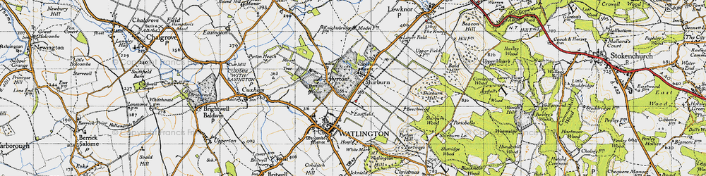 Old map of Shirburn in 1947