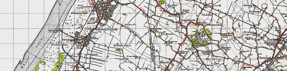 Old map of Shirdley Hill in 1947