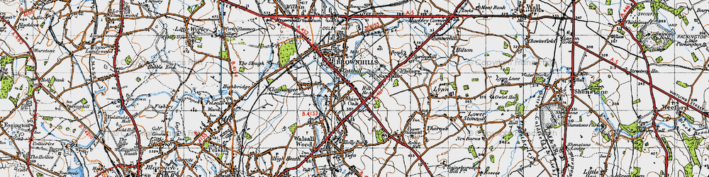 Old map of Shire Oak in 1946