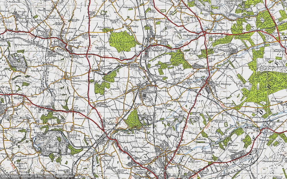 Old Map of Shirebrook, 1947 in 1947