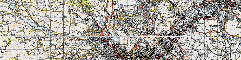 Old map of Shirecliffe in 1947
