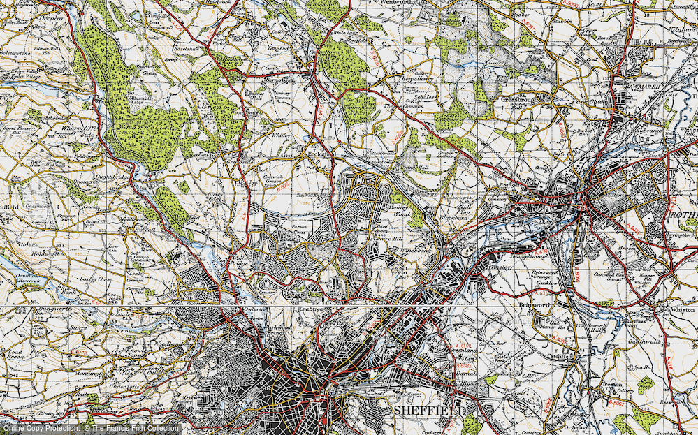 Old Map of Shiregreen, 1947 in 1947