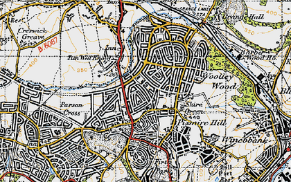 Old map of Shiregreen in 1947