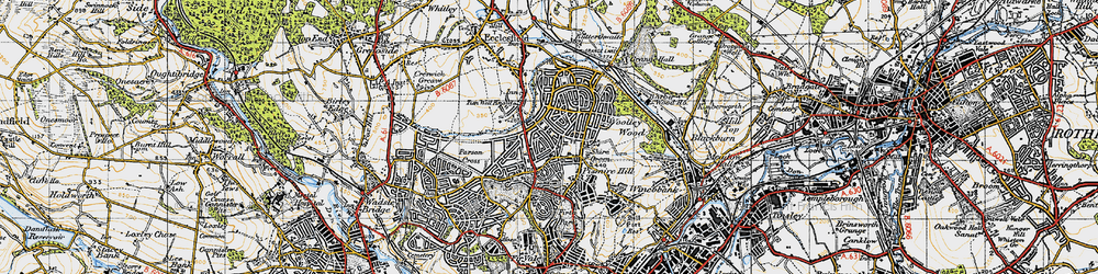 Old map of Shiregreen in 1947