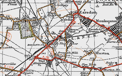 Old map of Shiremoor in 1947