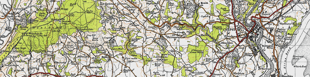 Old map of Shirenewton in 1946
