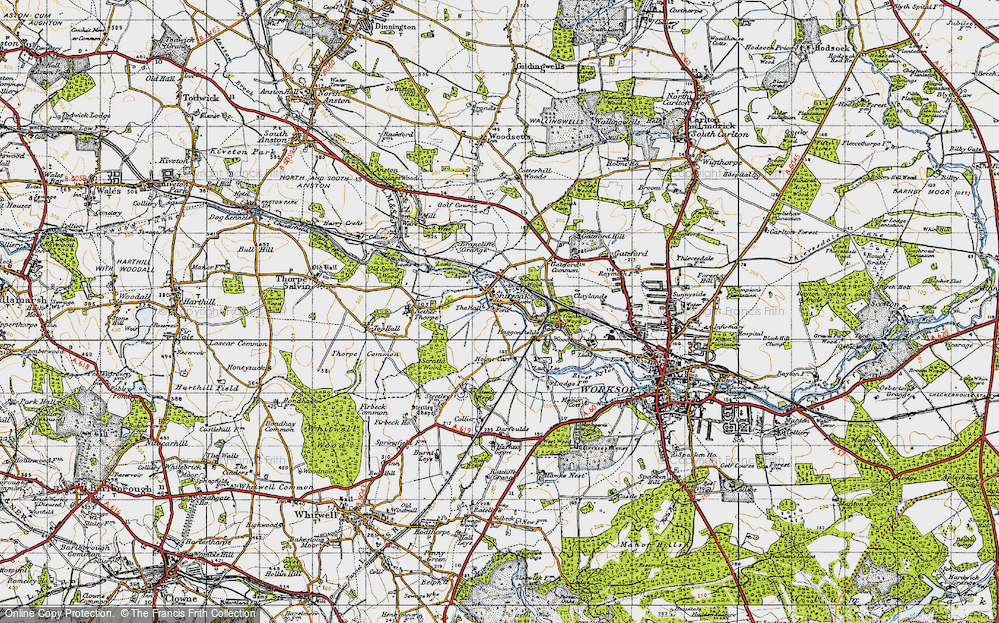 Old Map of Shireoaks, 1947 in 1947