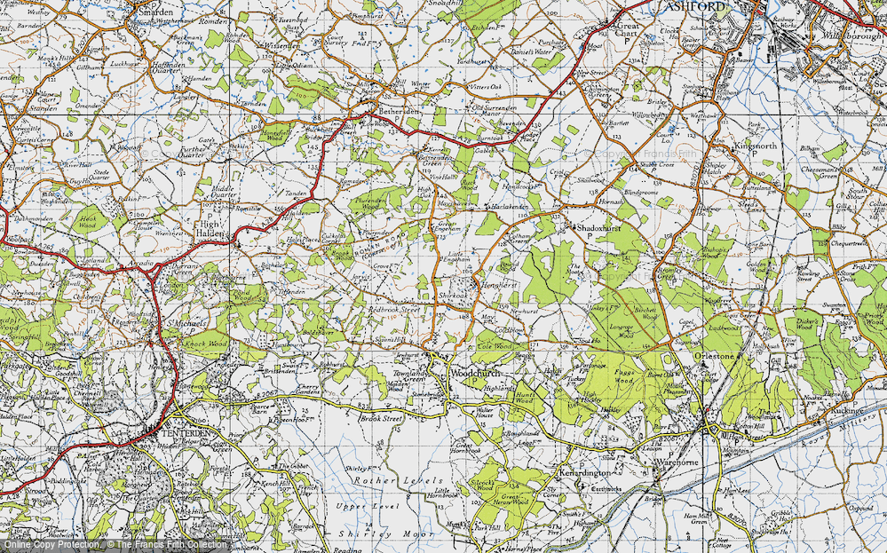 Old Map of Shirkoak, 1940 in 1940