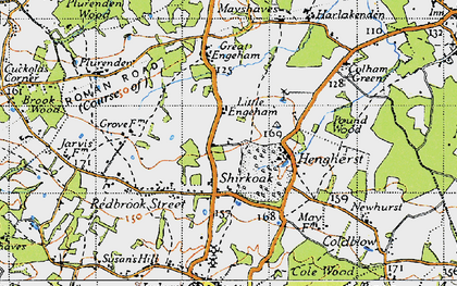 Old map of Shirkoak in 1940