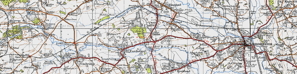 Old map of Shirl Heath in 1947