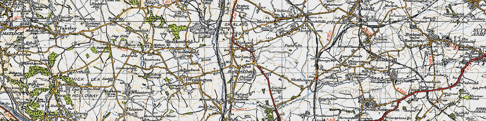 Old map of Shirland in 1947