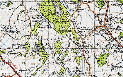 Old map of Shirlett in 1947