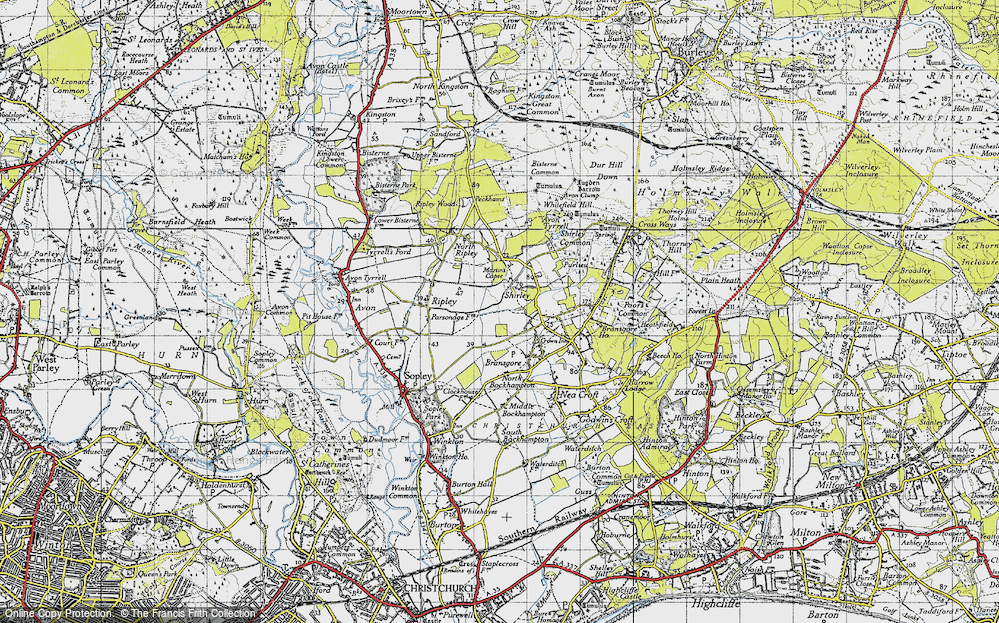 Old Map of Shirley, 1940 in 1940