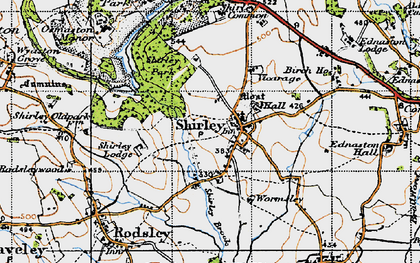 Old map of Shirley in 1946