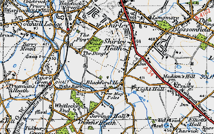 Old map of Shirley Heath in 1947