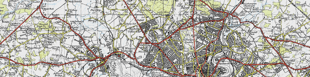 Old map of Shirley Warren in 1945
