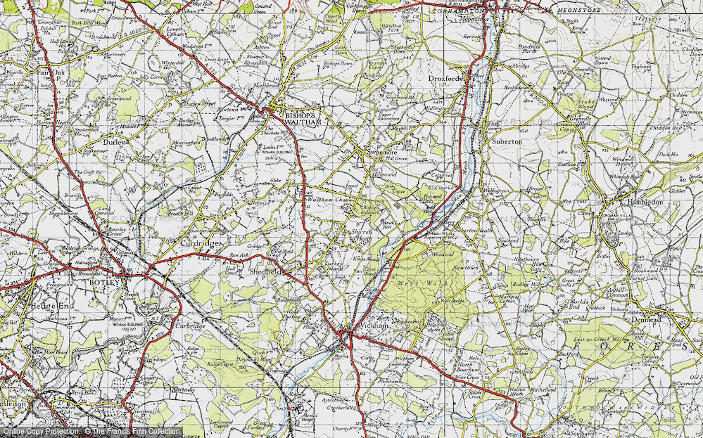 Old Map of Shirrell Heath, 1945 in 1945