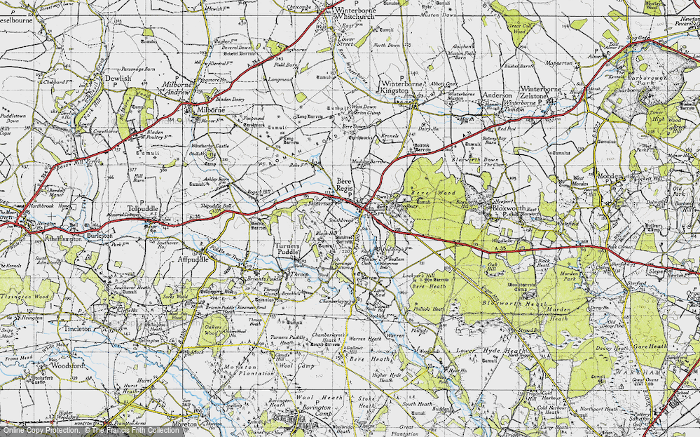 Old Map of Shitterton, 1945 in 1945