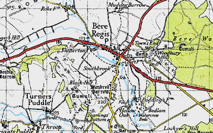 Old map of Shitterton in 1945