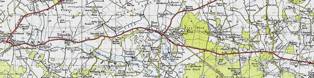 Old map of Shitterton in 1945