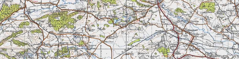 Old map of Shobdon in 1947