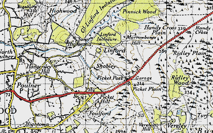 Old map of Shobley in 1940