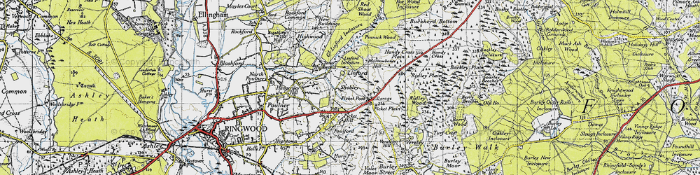 Old map of Shobley in 1940