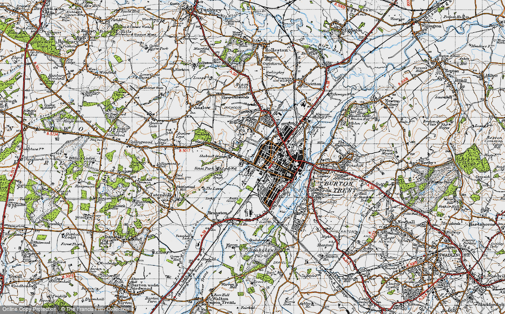 Old Map of Shobnall, 1946 in 1946