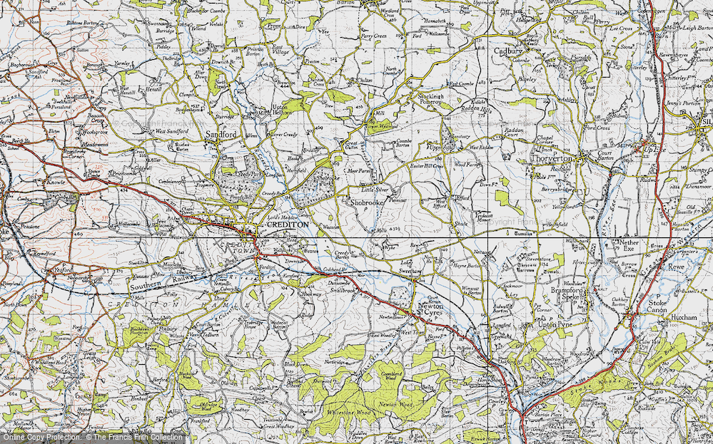 Old Map of Shobrooke, 1946 in 1946