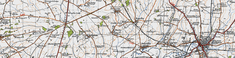 Old map of Shoby in 1946