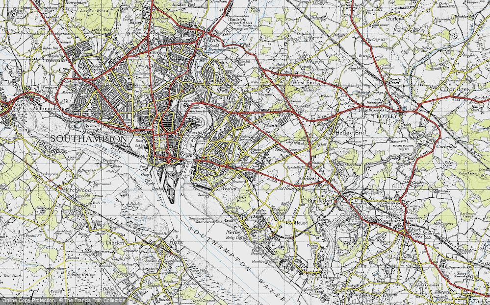 Old Map of Sholing, 1945 in 1945
