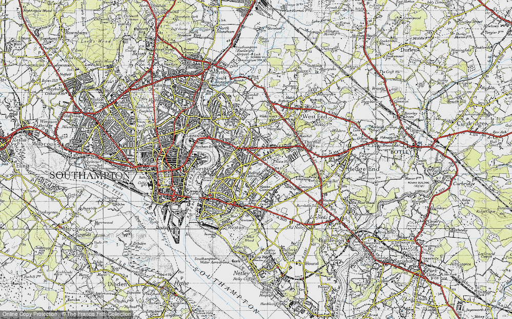 Old Map of Sholing Common, 1945 in 1945