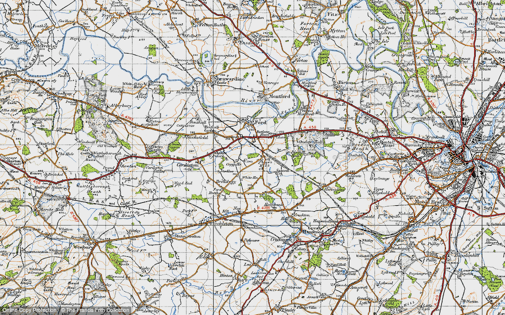 Old Map of Shoot Hill, 1947 in 1947