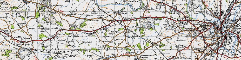 Old map of Shoot Hill in 1947