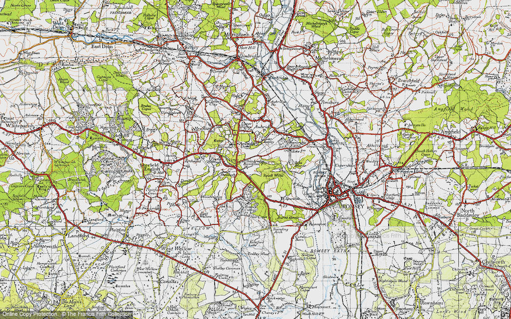 Old Map of Shootash, 1945 in 1945