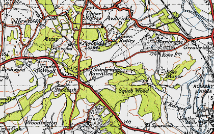 Old map of Shootash in 1945