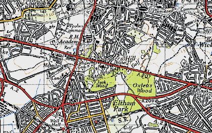 Old map of Shooters Hill in 1946