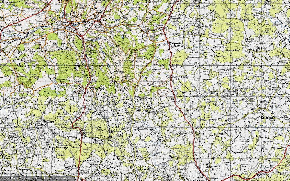 Old Map of Historic Map covering Abesters in 1940