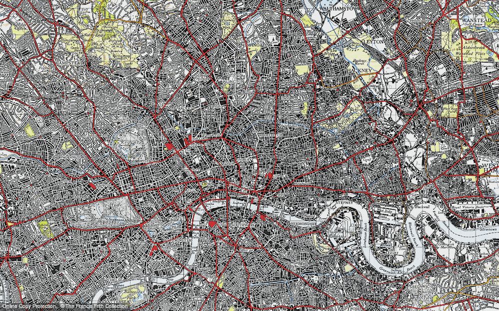 Old Map of Shoreditch, 1946 in 1946