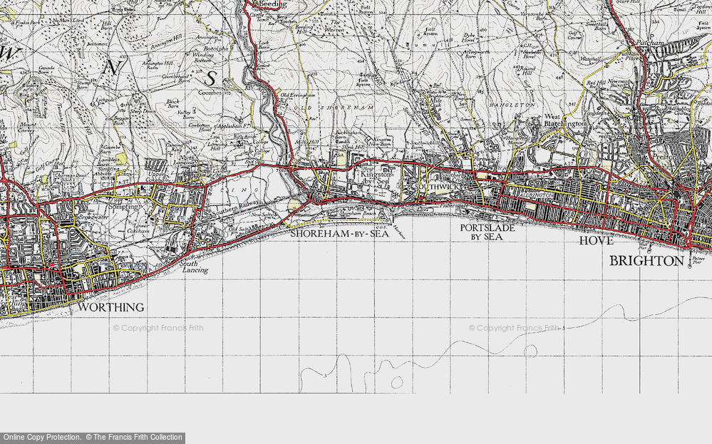 Old Map of Shoreham Beach, 1940 in 1940