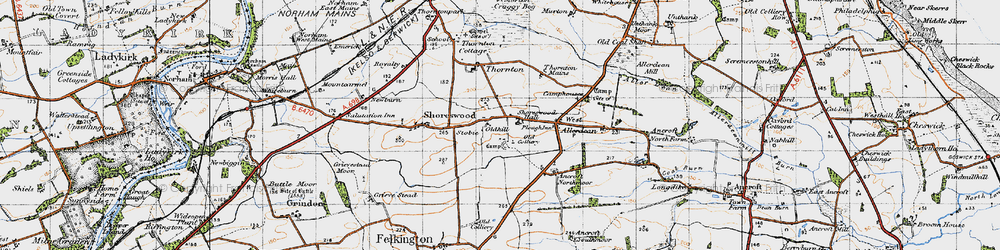 Old map of Shoresdean in 1947