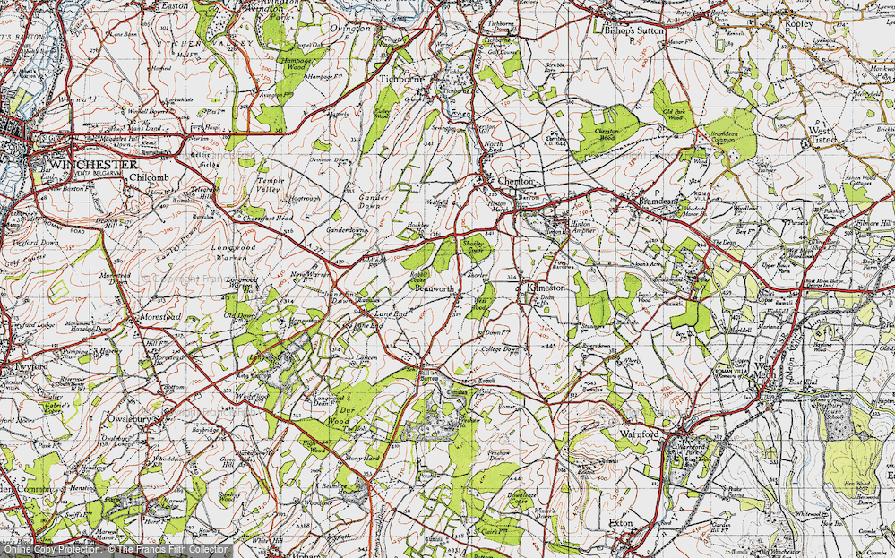 Old Map of Shorley, 1945 in 1945