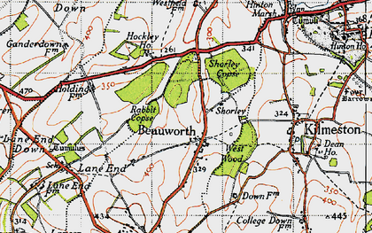 Old map of Shorley in 1945