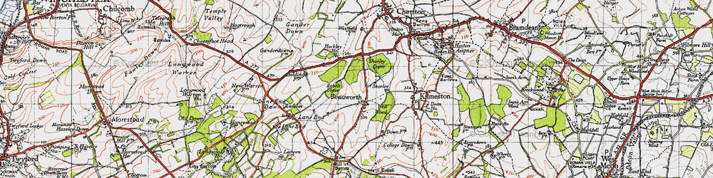 Old map of Shorley in 1945