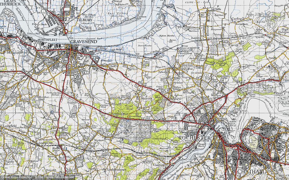Old Map of Shorne, 1946 in 1946
