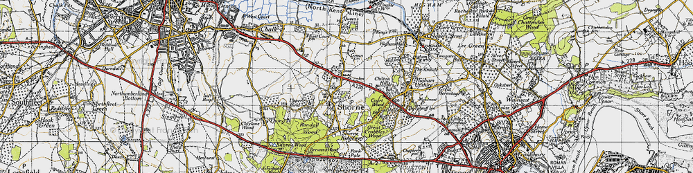 Old map of Shorne in 1946