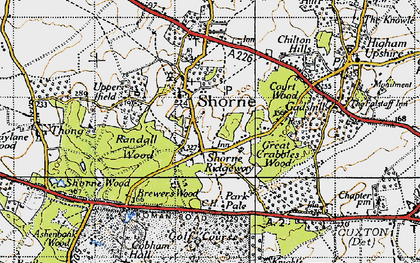 Old map of Shorne Ridgeway in 1946