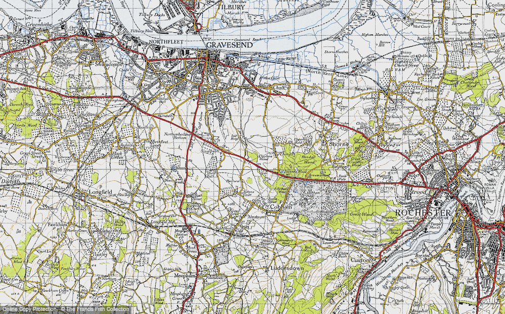 Old Map of Shorne West, 1946 in 1946